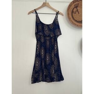 Blue Patterned Shift Dress